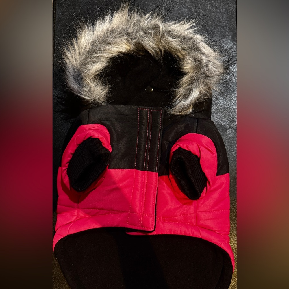 Canada Pooch Dog Pink-red Jacket + Boots Bundle